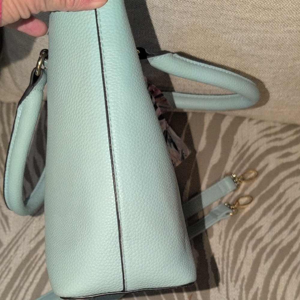 Nanette Lepore Light Blue Tote with Floral Accent - Picture 6 of 13